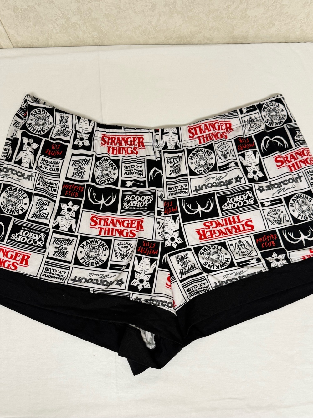 Stranger Things Black & White Graphic Sleep Shorts